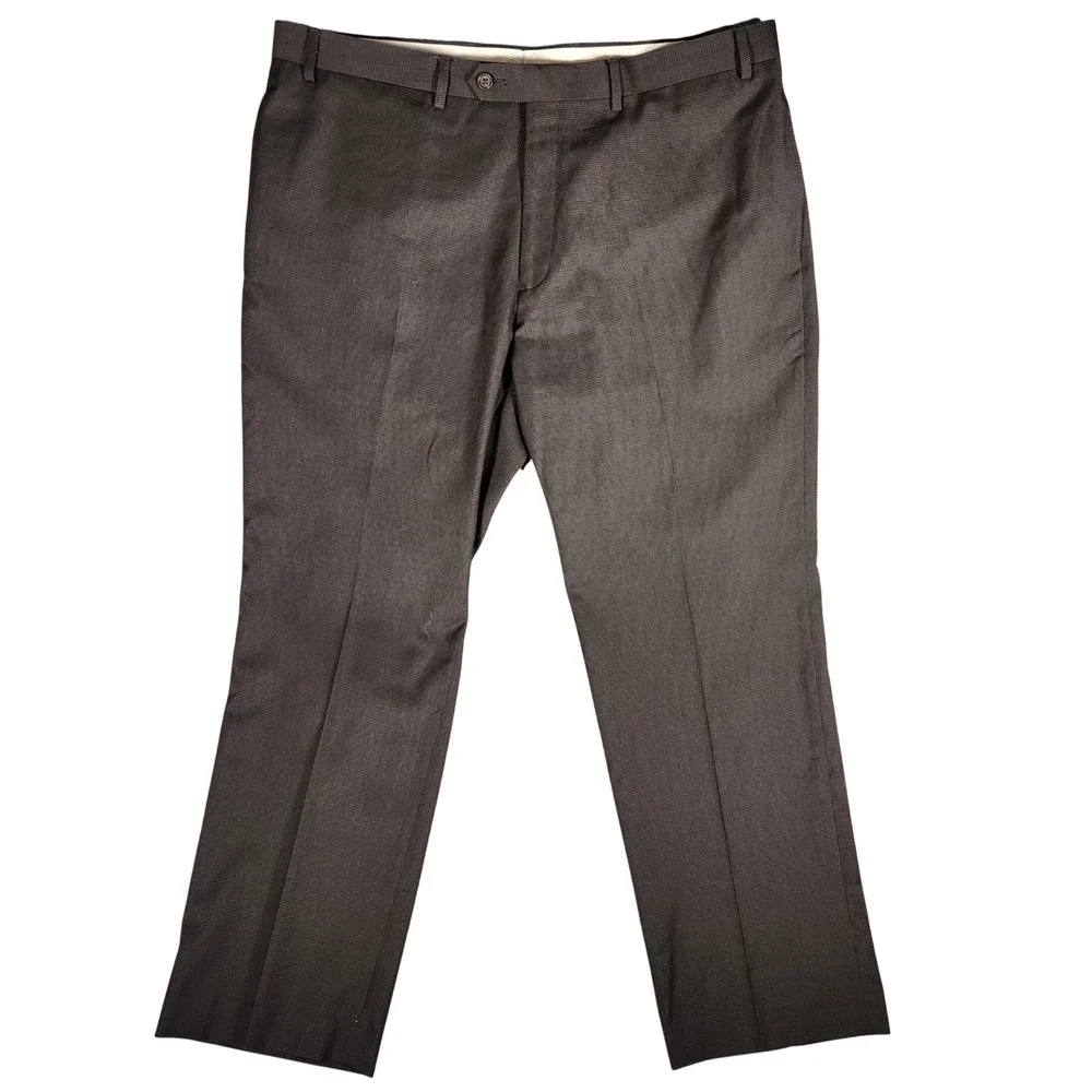 Ralph‎ Lauren Dress Pants Mens 40x30 Grey Excellent Flat Front Micro Pattern